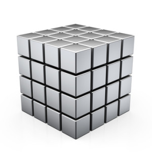This picture is a simplified representation of the Benker grid. The cubes are about 10 meters high and wide and are spaced about 1 meter apart.