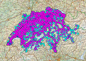 Cell towers in the Switzerland. Cell towers in the UK/USA can be checked online